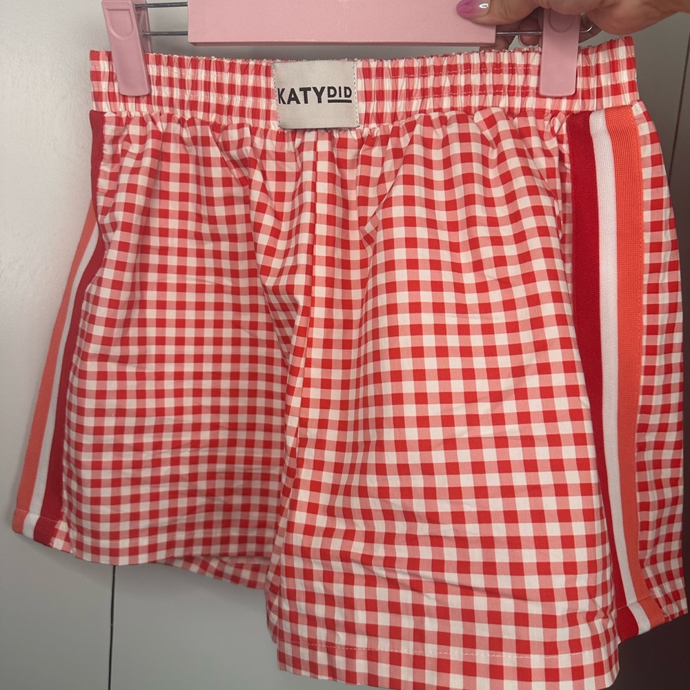 Katydid Red and White Gingham Shorts